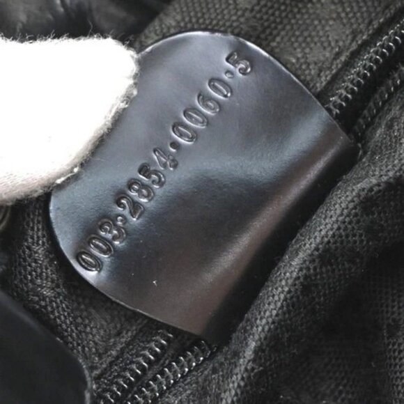 GUCCI Logo Bamboo 2Way Shoulder Hand Bag Canvas Leather Black SHW 01EG221 - Picture 15 of 16